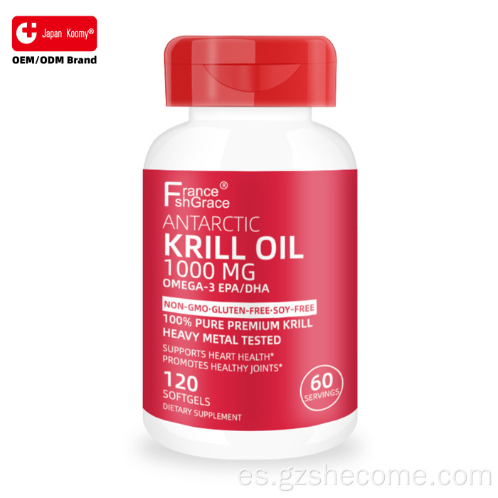 Shecome Omega Krill Oil Reduce la artritis Cápsulas blandas Omega3